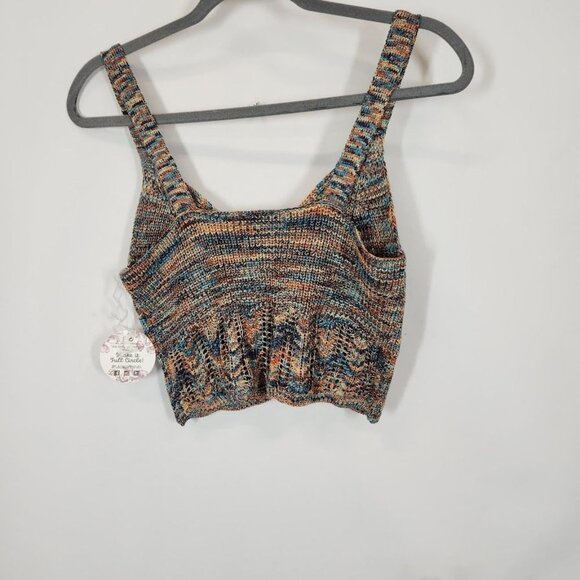 NWT Jolie & Joy Lace Up Crochet Tank Top - Rust Size Large - Picture 5 of 7